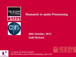 Slides about research on audio processing